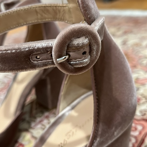 Sergio Rossi block heel velvet ankle strap shoes, EU39.5/US 8 - Picture 6 of 11